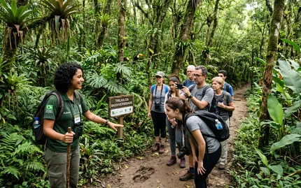 Trilha guiada na Estação Ambiental de Peti